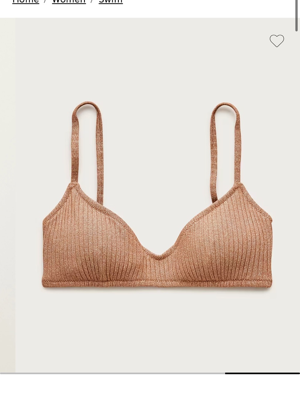 Jcrew metallic bikini top size Medium